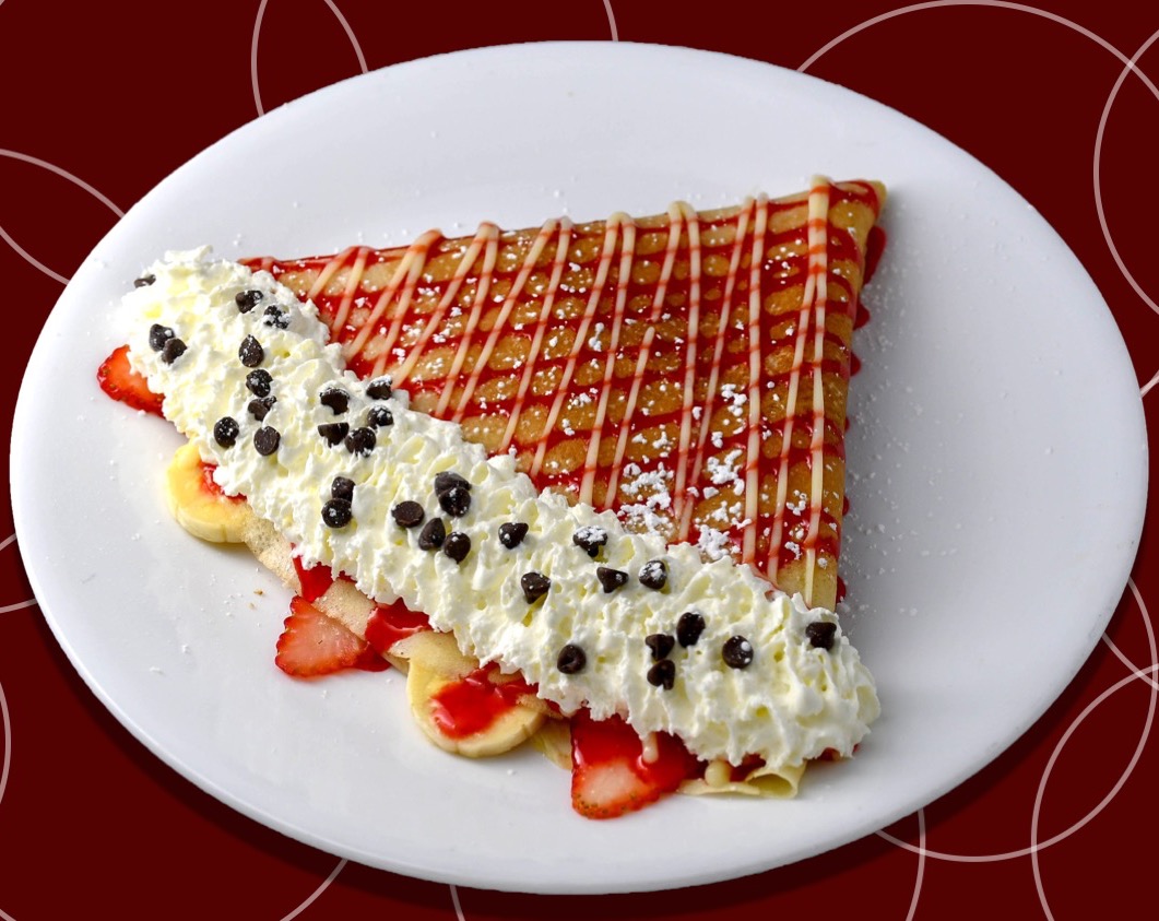 Order Strawberry Banana Crepe food online from Tornado Crepe store, West Valley City on bringmethat.com