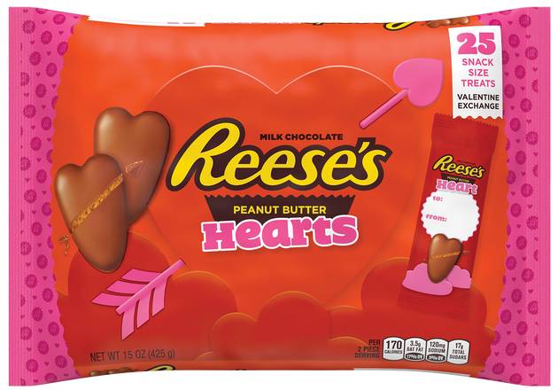 Order Reese's Peanut Butter Hearts - 25 ct food online from Rite Aid store, Morro Bay on bringmethat.com