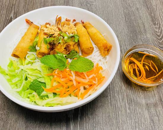 Order B4. Vermicelli With Crispy Rocket Shrimp (Bún Chả Giò Tôm) food online from Pho Seven store, San Lorenzo on bringmethat.com