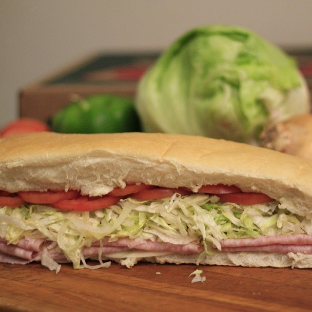 Order 2. Pressed Ham, Provolone and Hard Salami Sub food online from Baldinos Giant Jersey Subs store, Pooler on bringmethat.com