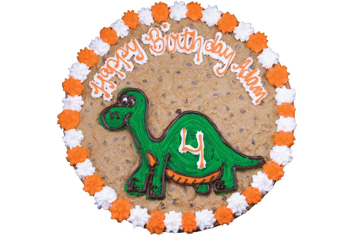 Order #130: Birthday Dinosaur food online from Nestle Toll House Cafe store, Dallas on bringmethat.com