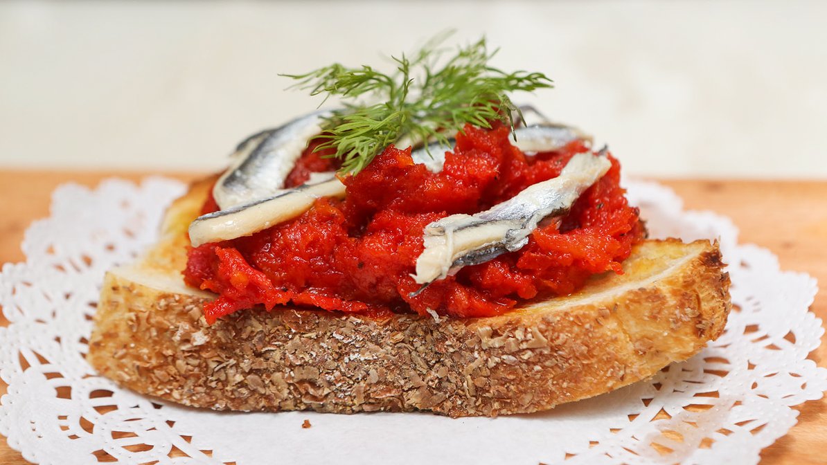 Order Bocherones (Large White Anchovies) & Sundried Tomato Pesto food online from Blue Seafood Bar store, New York on bringmethat.com