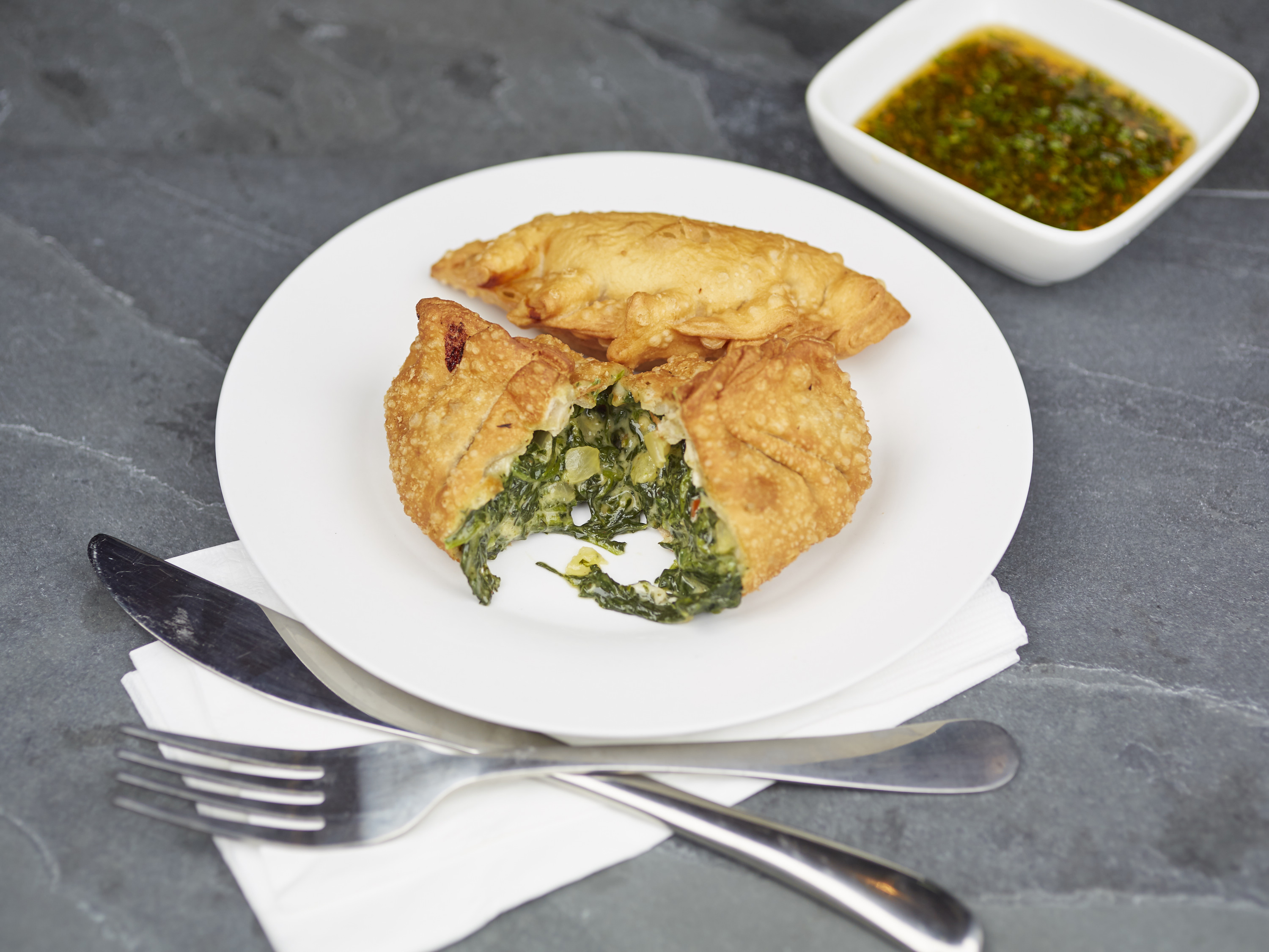 Order Spinach and Cheese Empanada food online from Empanadas And Coffee store, Los Angeles on bringmethat.com