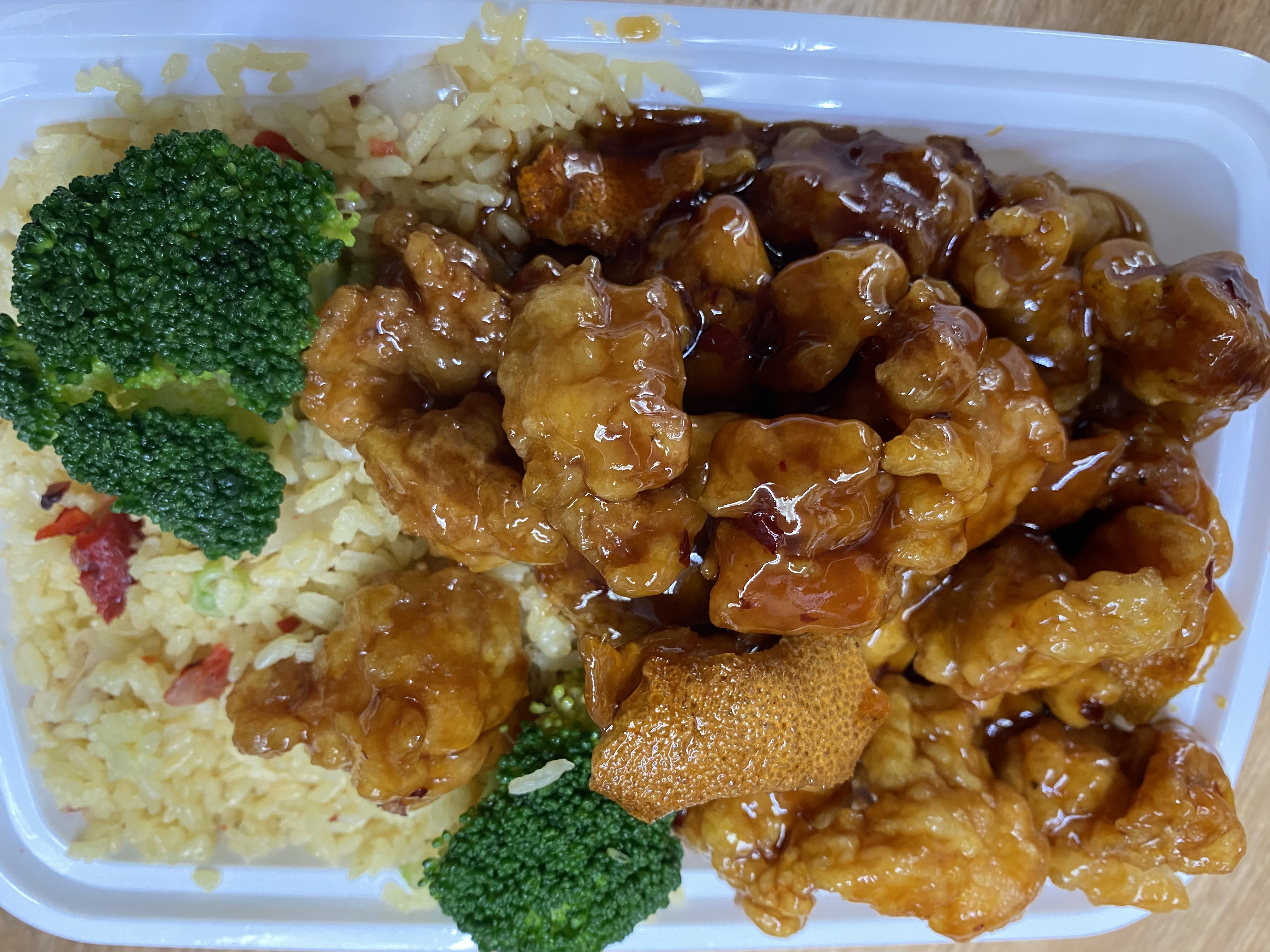 Order C10. Orange Chicken food online from Tong Kwong Kitchen store, Hempstead on bringmethat.com