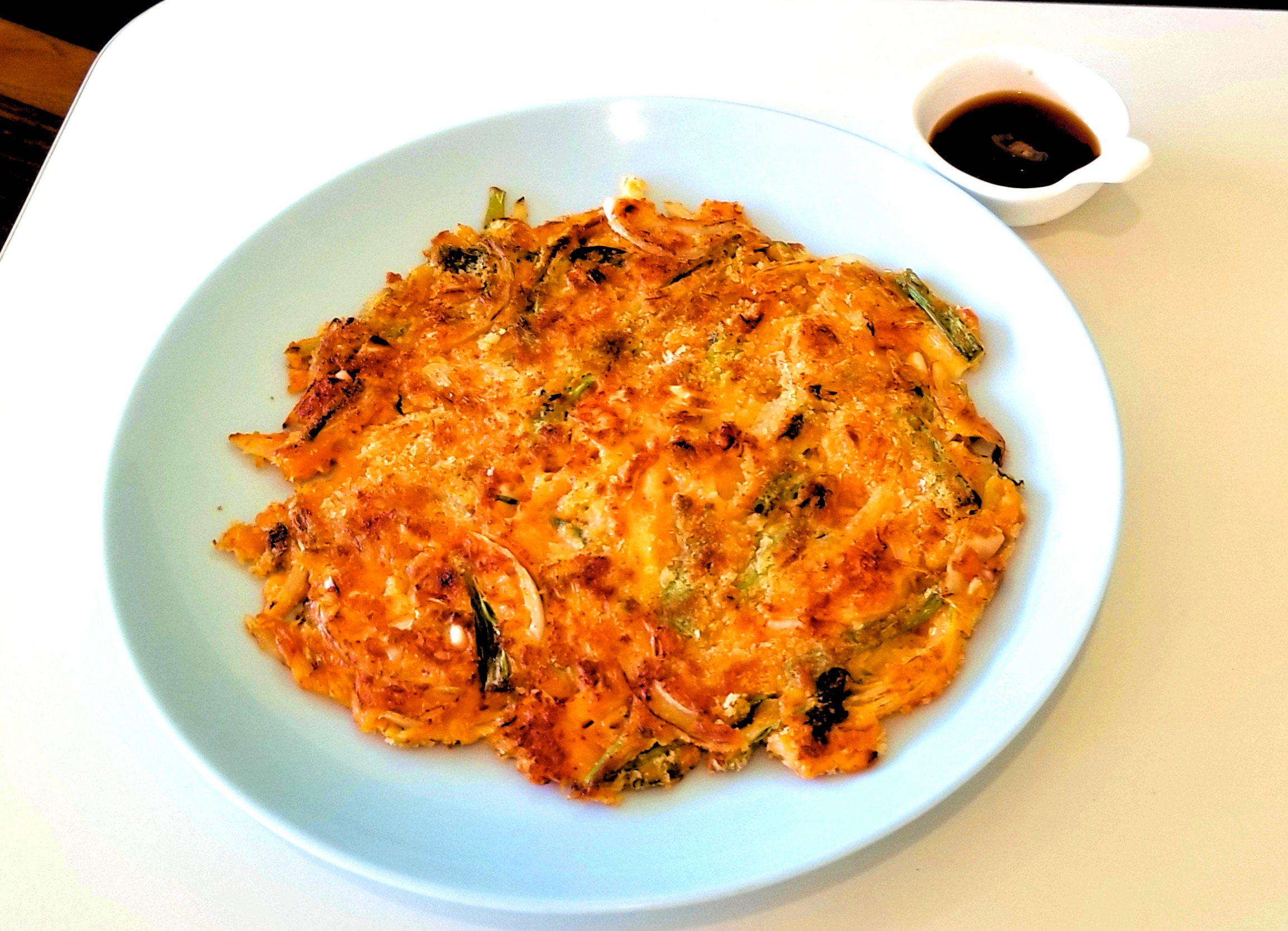 Order 김치전 Kimchi and Squid Korean Pancake food online from San Maru store, Champaign on bringmethat.com