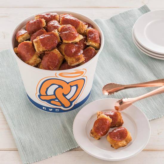 Order Pepperoni Pretzel Nuggets Bucket food online from Auntie Anne store, Bowie on bringmethat.com