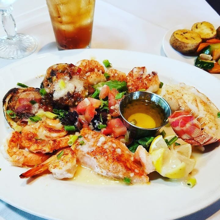 Order Broiled Boston Seafood Combination - Entree food online from Fountain Side Seafood Grill store, Horsham on bringmethat.com