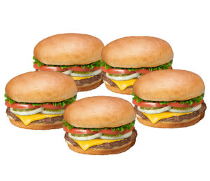 Order Bag of Burgers – Deluxe (5) food online from Braums Ice Cream & Dairy Strs store, McKinney on bringmethat.com
