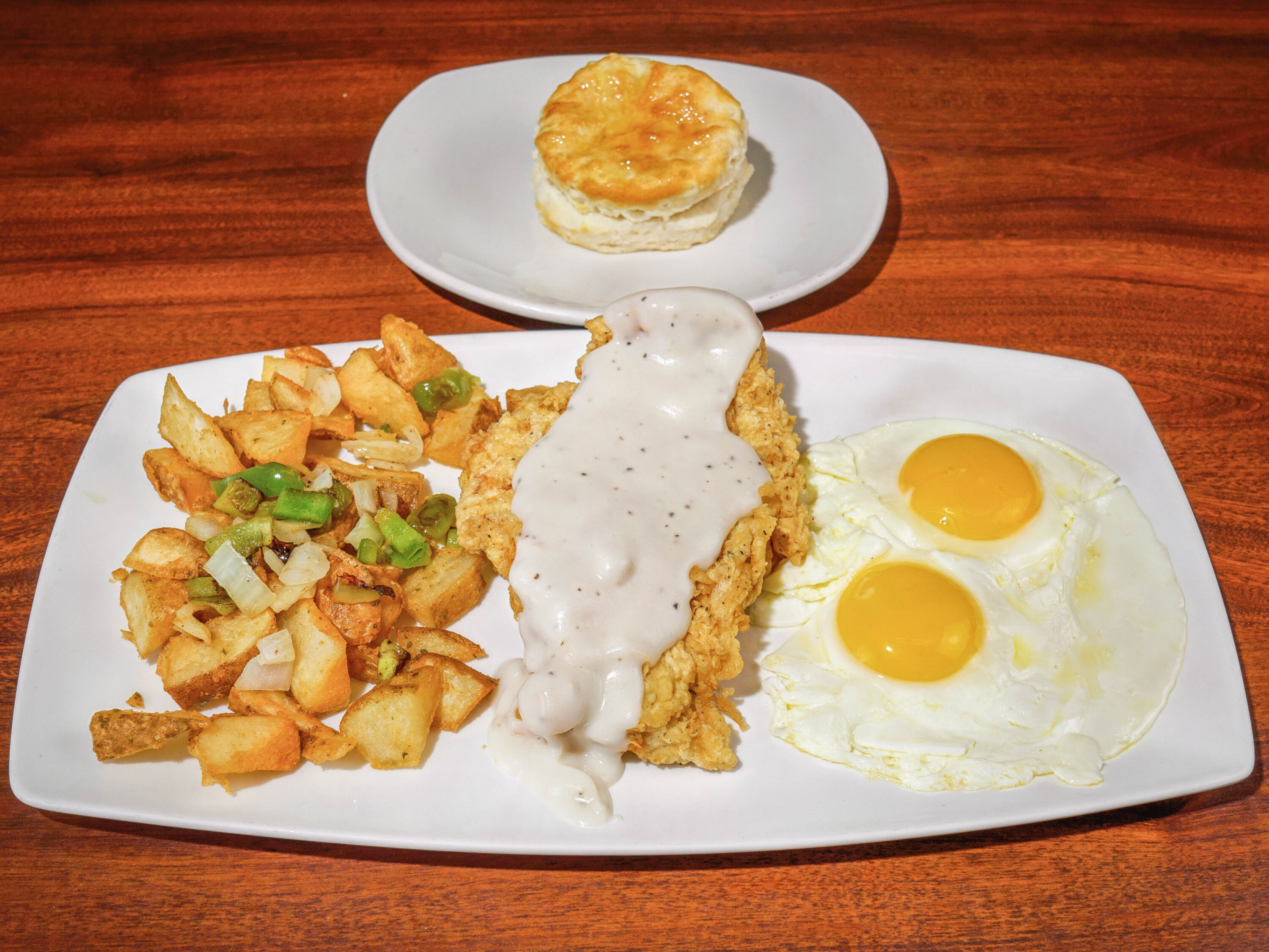 Order Breakfast Chicken Fried Chicken food online from Bacon's Bistro and Cafe store, Hurst on bringmethat.com