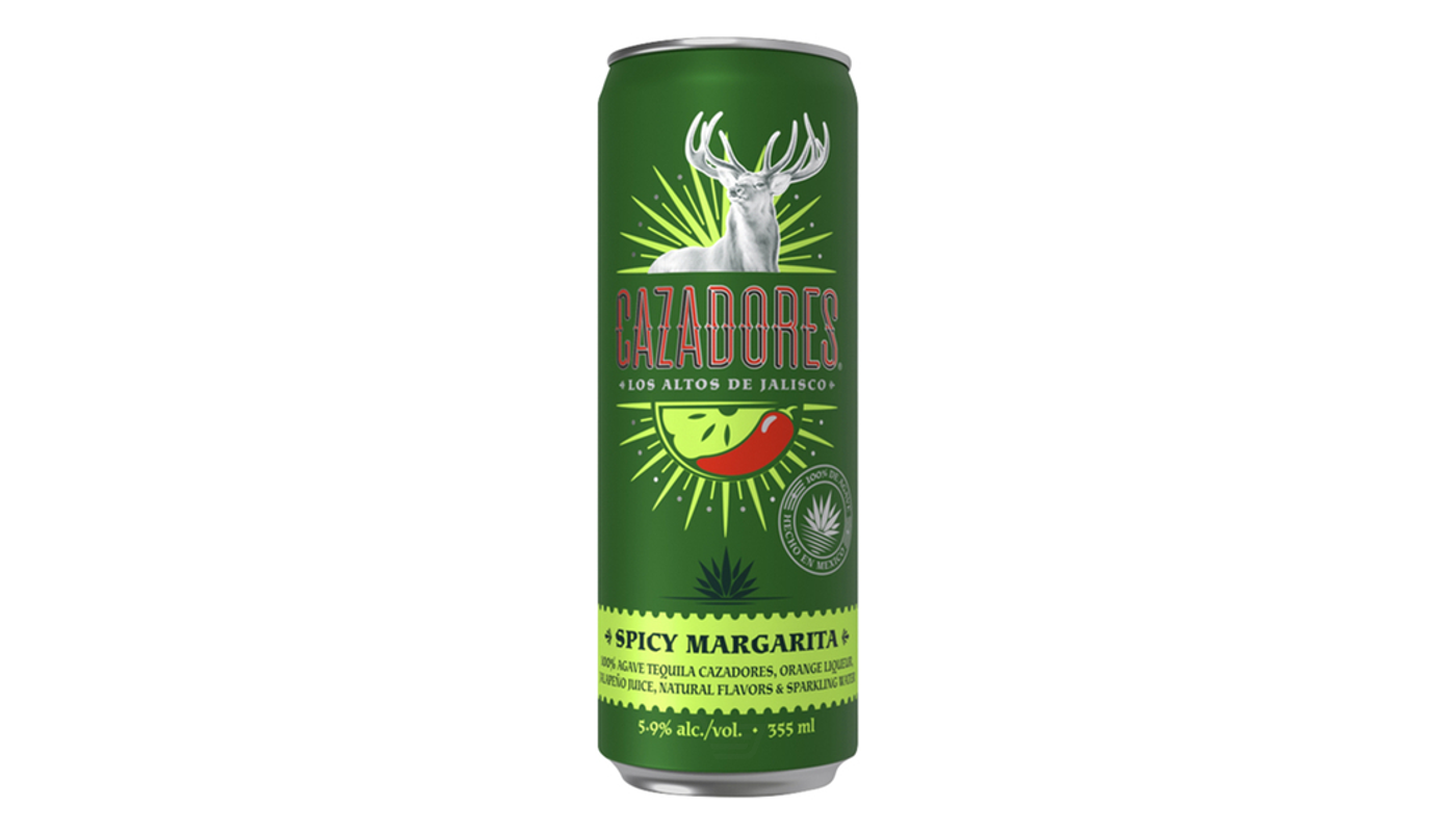Order Cazadores Spicy Margarita Canned Cocktail 4x 355ml Cans food online from Robert Market store, Los Angeles on bringmethat.com