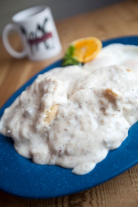 Order Biscuit & Sausage Gravy food online from Mountain Shadows Restaurant store, Colorado Springs on bringmethat.com