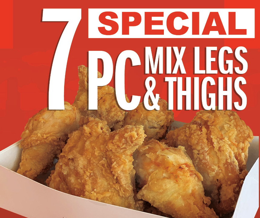 Order 7 Piece Mixed Legs & Thighs food online from Lucky Wishbone store, Tucson on bringmethat.com
