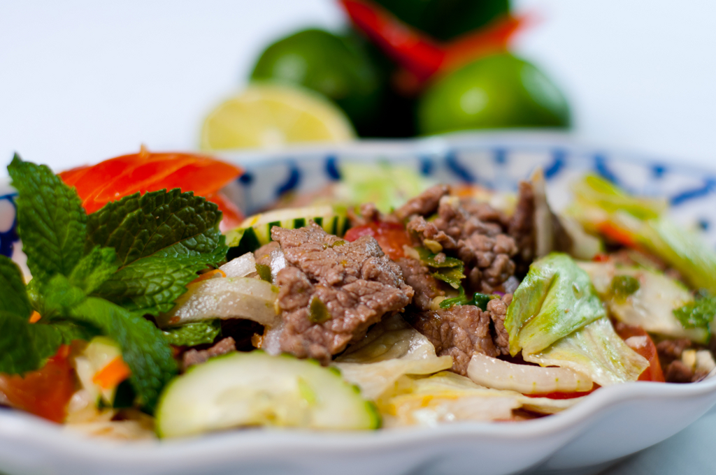 Order Thai Beef Salad (Yum Nua) food online from Thai Topaz store, San Antonio on bringmethat.com