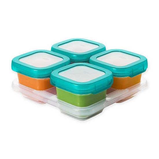 Order OXO® Tot 6 oz. Food Storage Baby Blocks in Teal (Set of 4) food online from Bed Bath & Beyond store, Lancaster on bringmethat.com