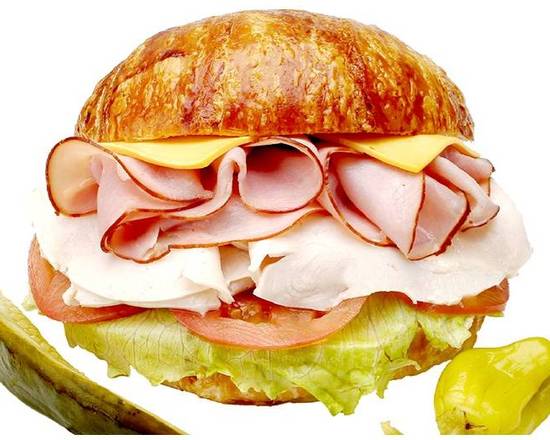 Order #33 Ham and Turkey on Croissant food online from Lee Sandwiches store, Hawaiian Gardens on bringmethat.com