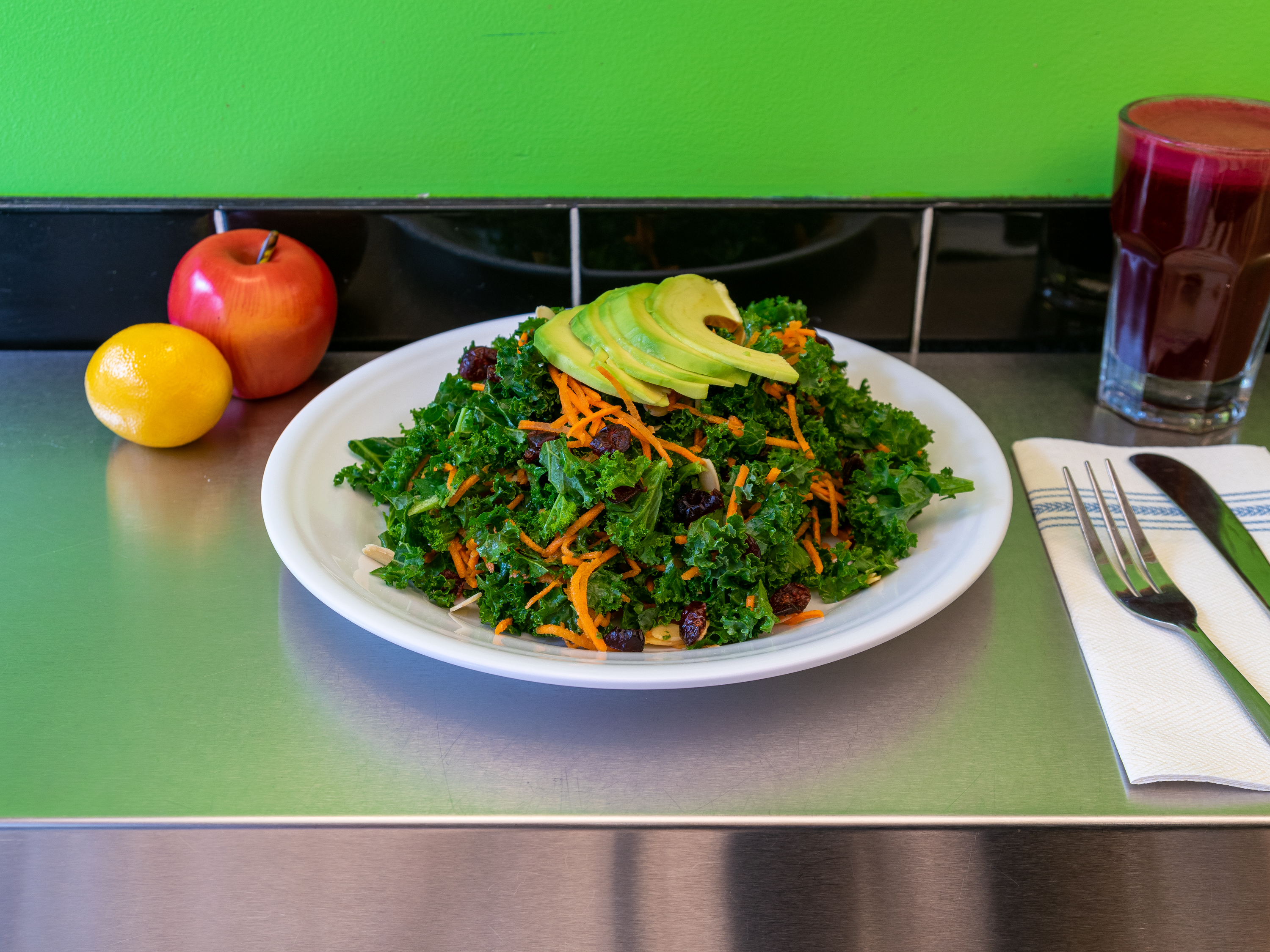 Order Kale Salad food online from Fusion Juice Bar store, New York on bringmethat.com