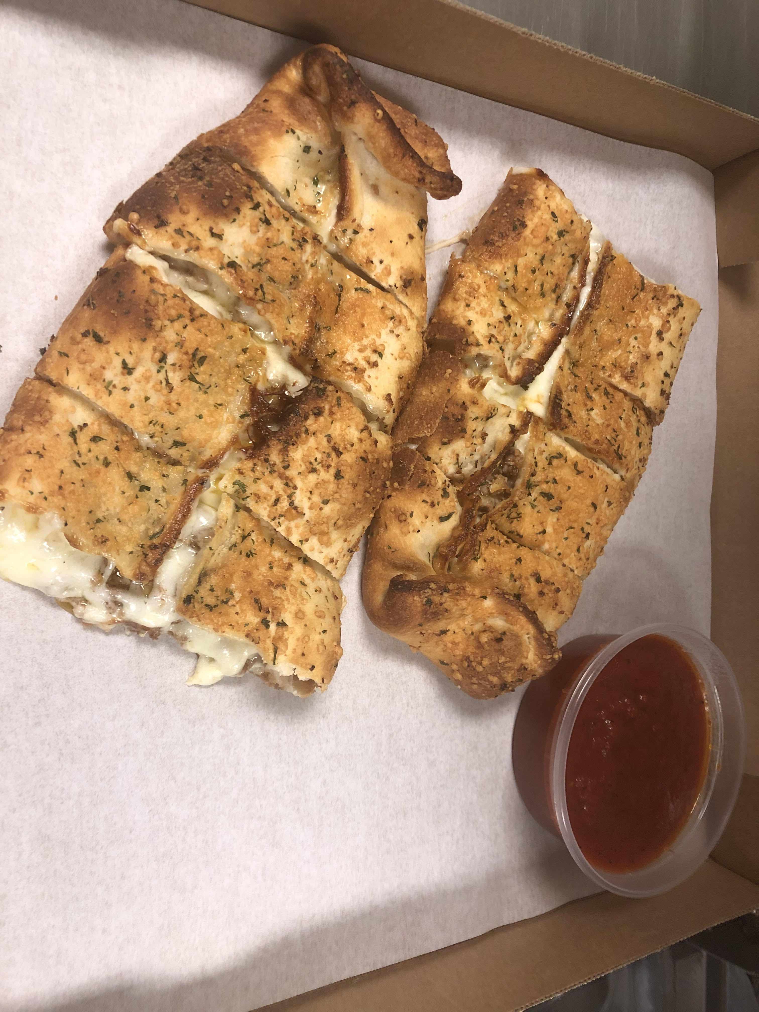 Order Stromboli with Cheese and 2 Toppings food online from Angello 2 Go store, Canton on bringmethat.com