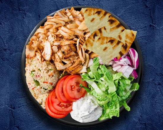 Order Shredded Chicken Gyro Plate food online from Falafel Place store, Somerville on bringmethat.com