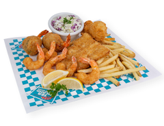 Order B. Lunch Fried Shrimp and Fish Filet food online from Sea Island Shrimp House store, San Antonio on bringmethat.com