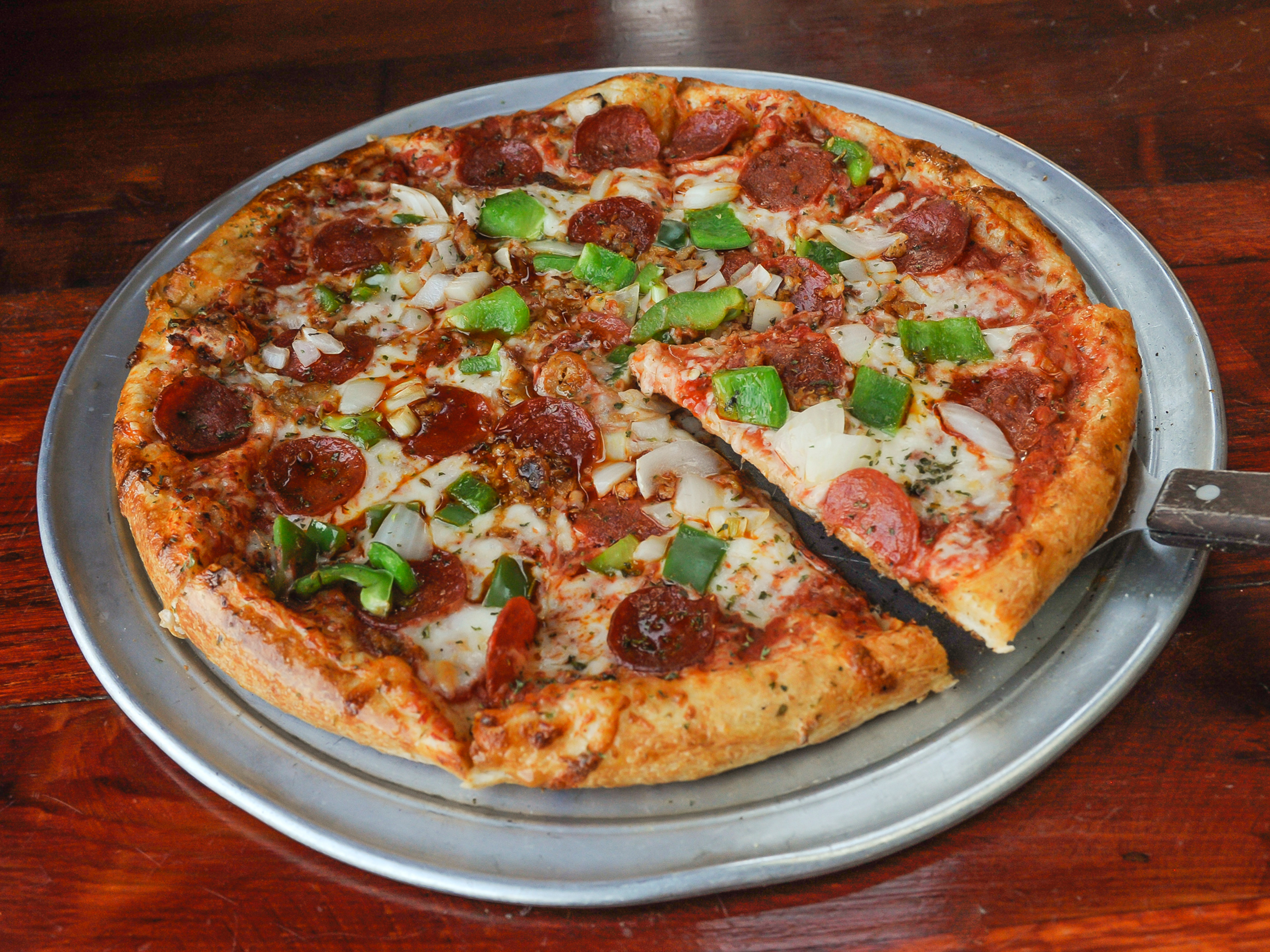 Order The Mac Pizza (Supreme) food online from Night Owl Pizza store, Kennesaw on bringmethat.com