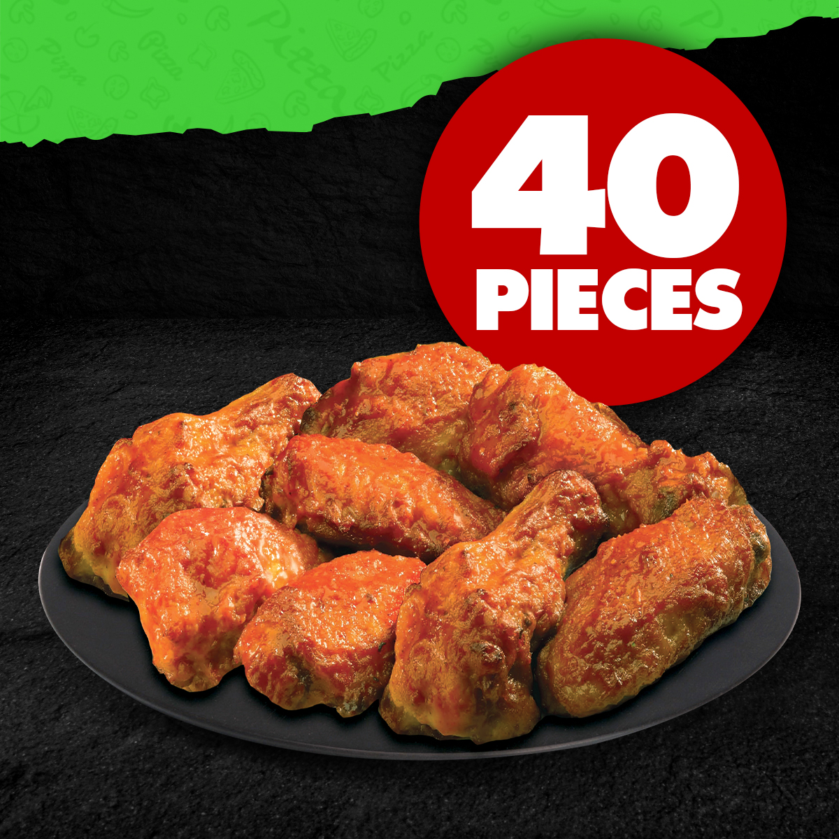 Order 40 Buffalo Chicken Wings food online from Piara Pizza store, Los Angeles on bringmethat.com