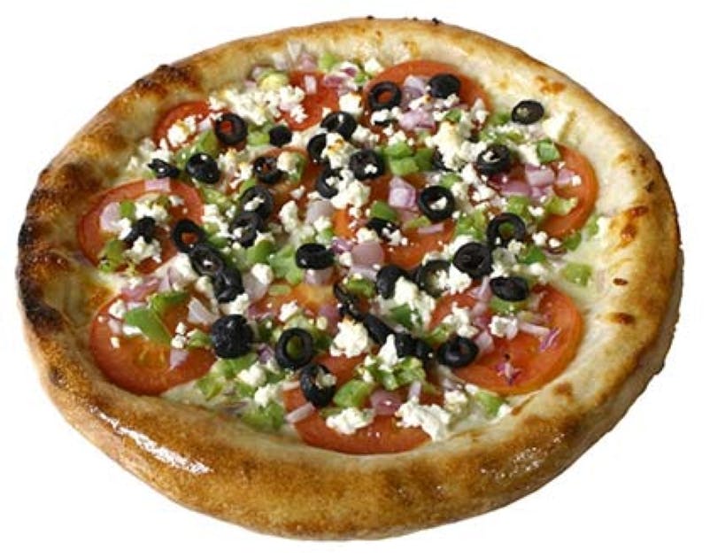 Order The Greek Pizza - Personal 7'' (4 Slices) food online from Crispy Crust store, Los Angeles on bringmethat.com