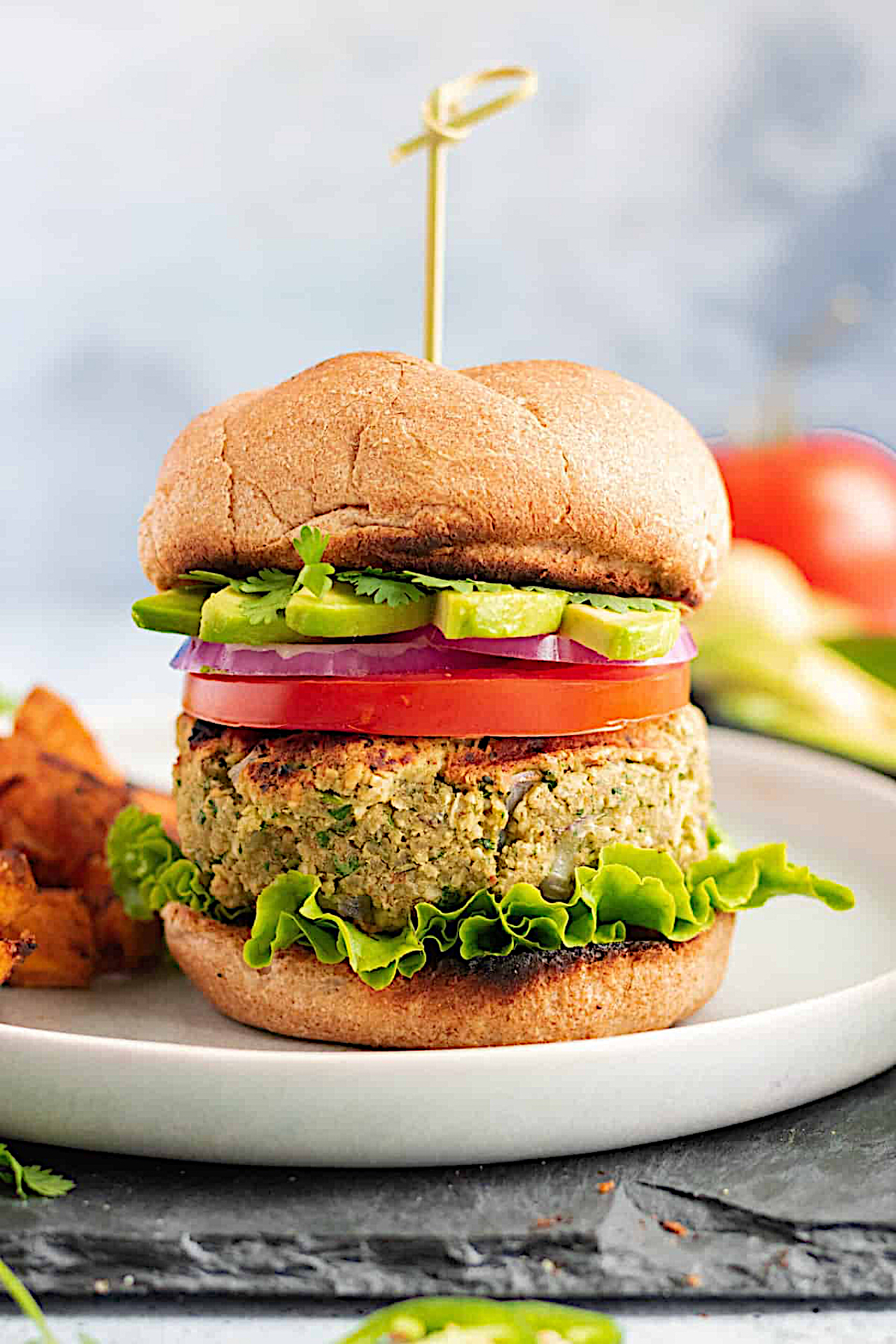 Order California Veggie Burger with lettuce and tomato  food online from 5 brothers gourmet deli store, New York on bringmethat.com