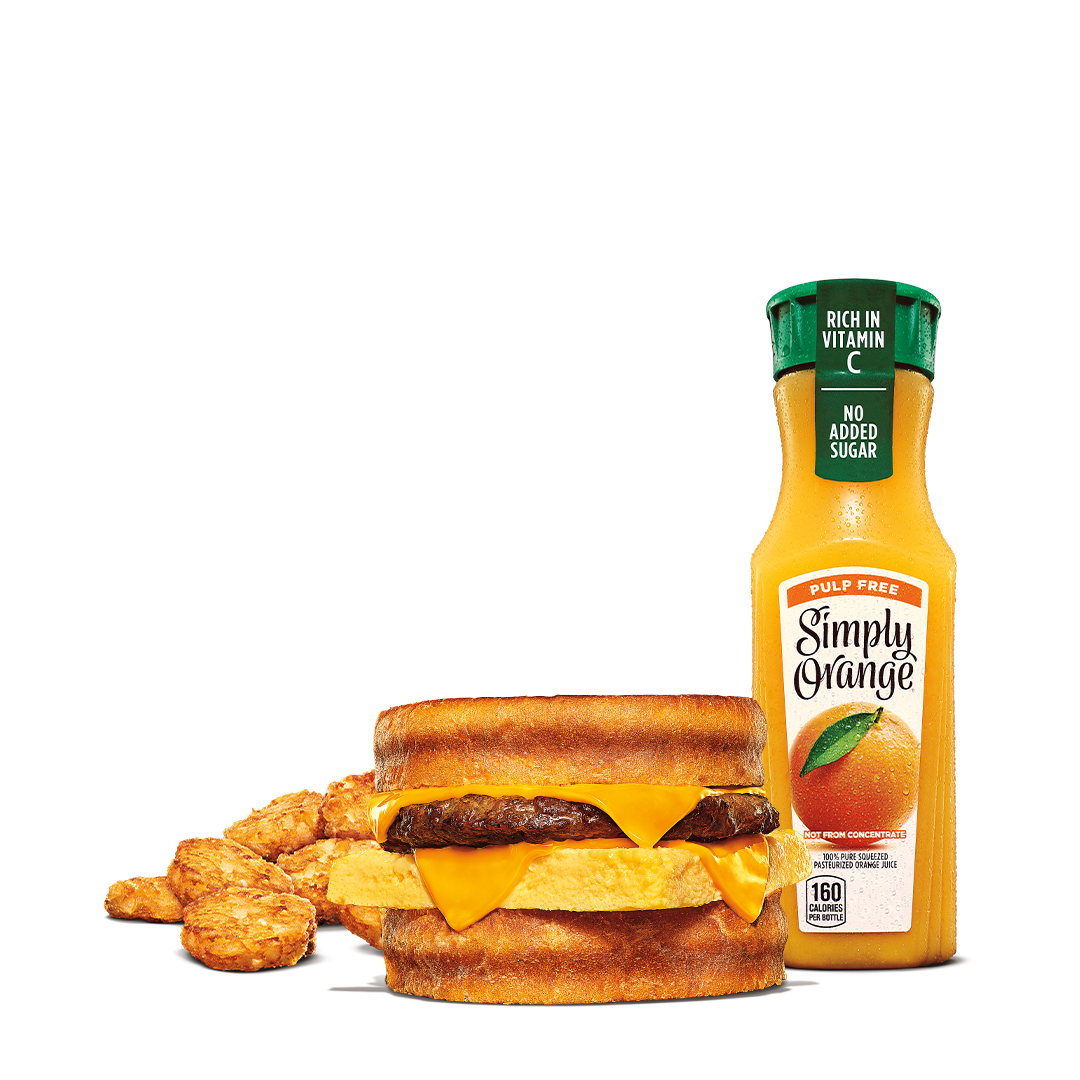 Order Cheesy Sausage and Egg Breakfast Melt Meal food online from Burger King store, Urbana on bringmethat.com