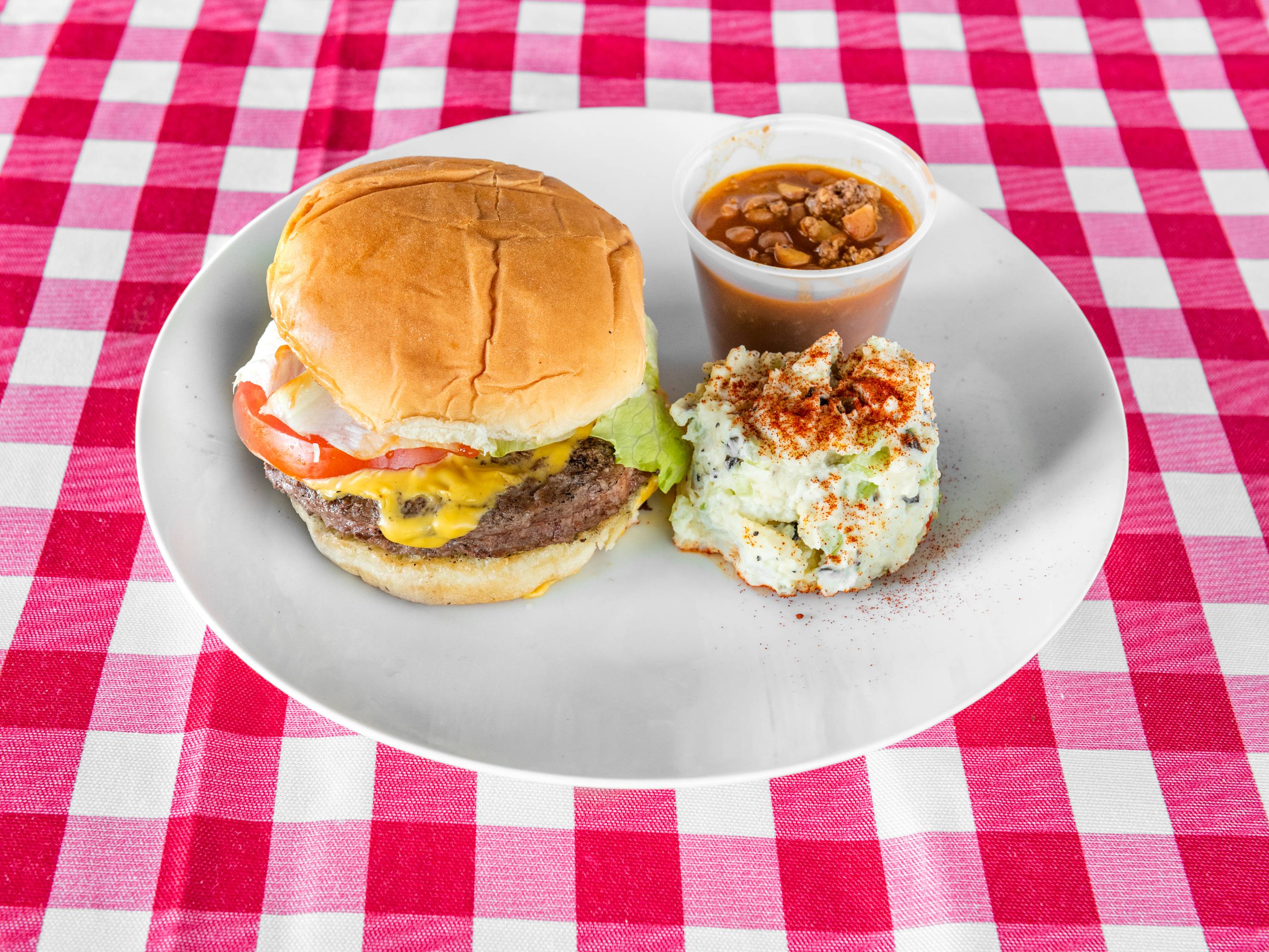 Order Cheeseburger food online from Shaws Country Kitchen store, Round Rock on bringmethat.com