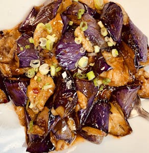 Order H06. Eggplant with Spicy Garlic Sauce food online from Andorra Ping Pong store, Philadelphia on bringmethat.com