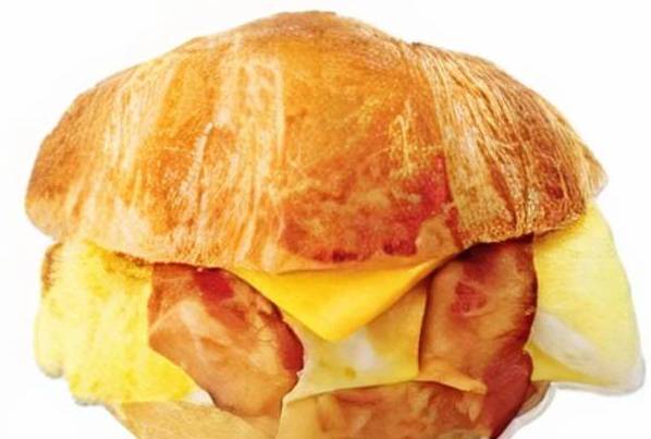 Order 82. Bacon, Egg, and Cheese Sandwich on a Croissant food online from Lee Sandwiches store, San Jose on bringmethat.com