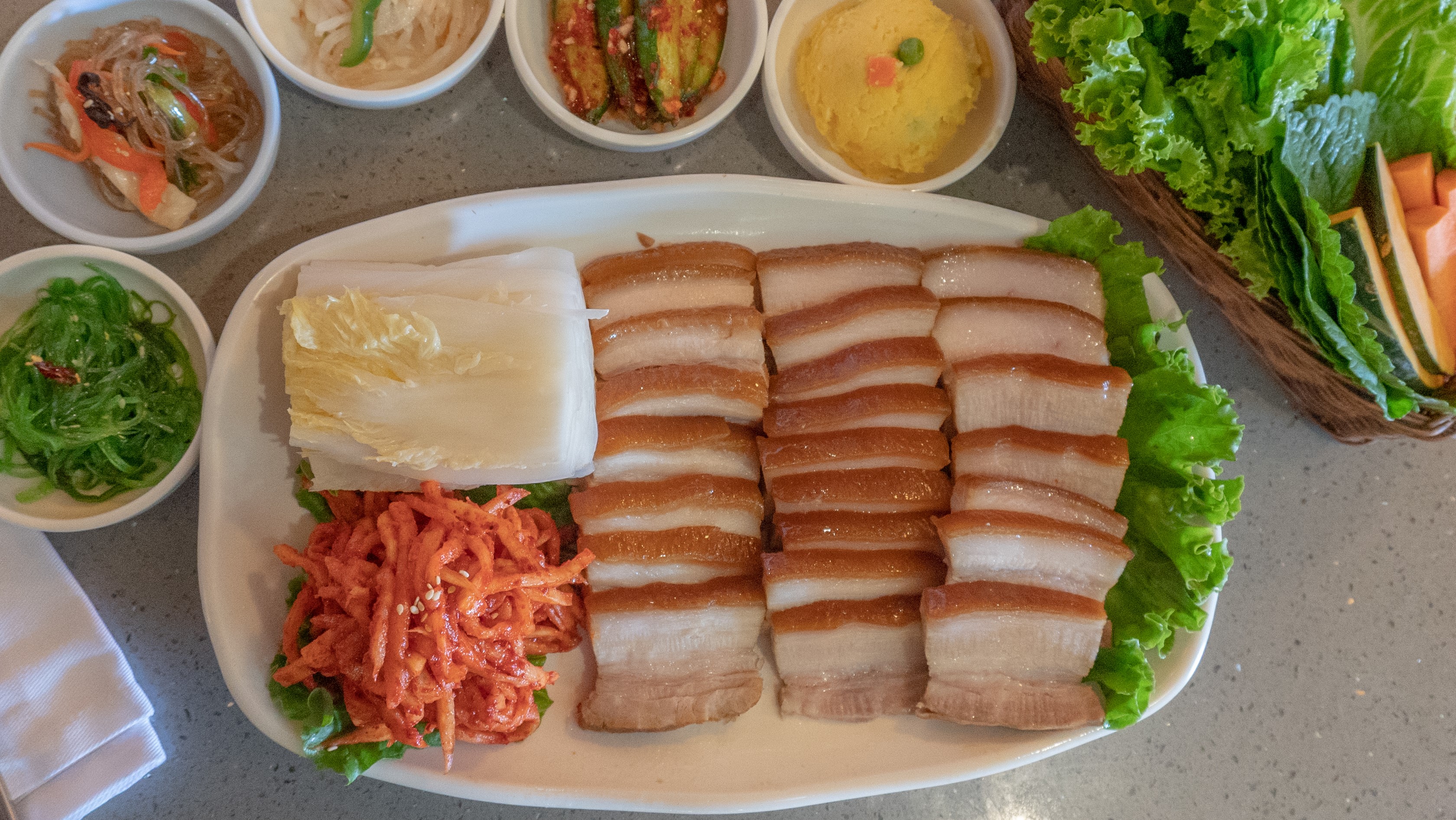 Order Korean Pork Wrap / 보쌈 food online from New Seoul Bbq store, Garden Grove on bringmethat.com