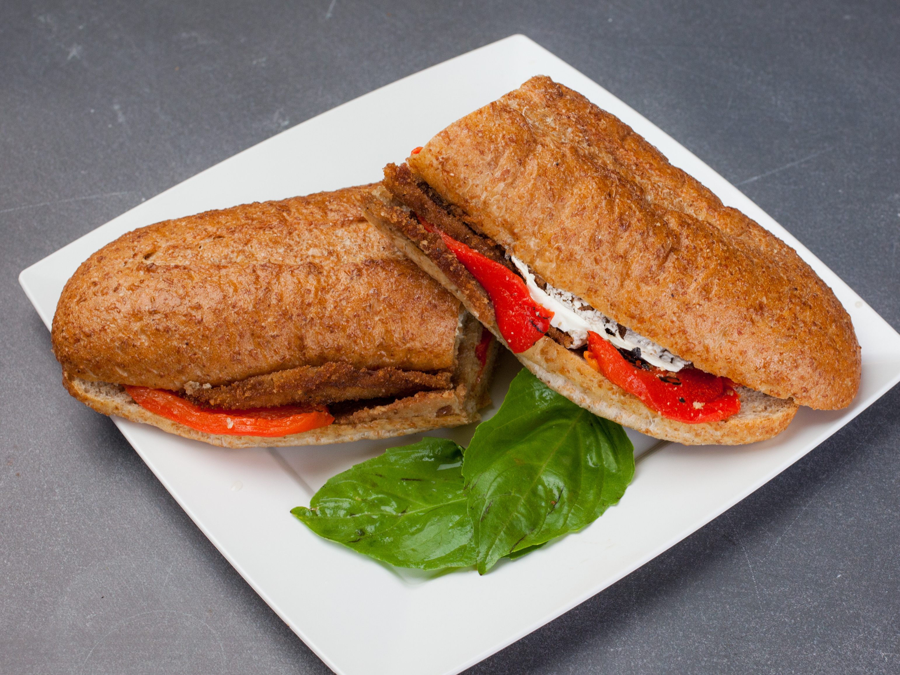 Order 16. Fried Eggplant Sandwich food online from Benvenuti store, New York on bringmethat.com