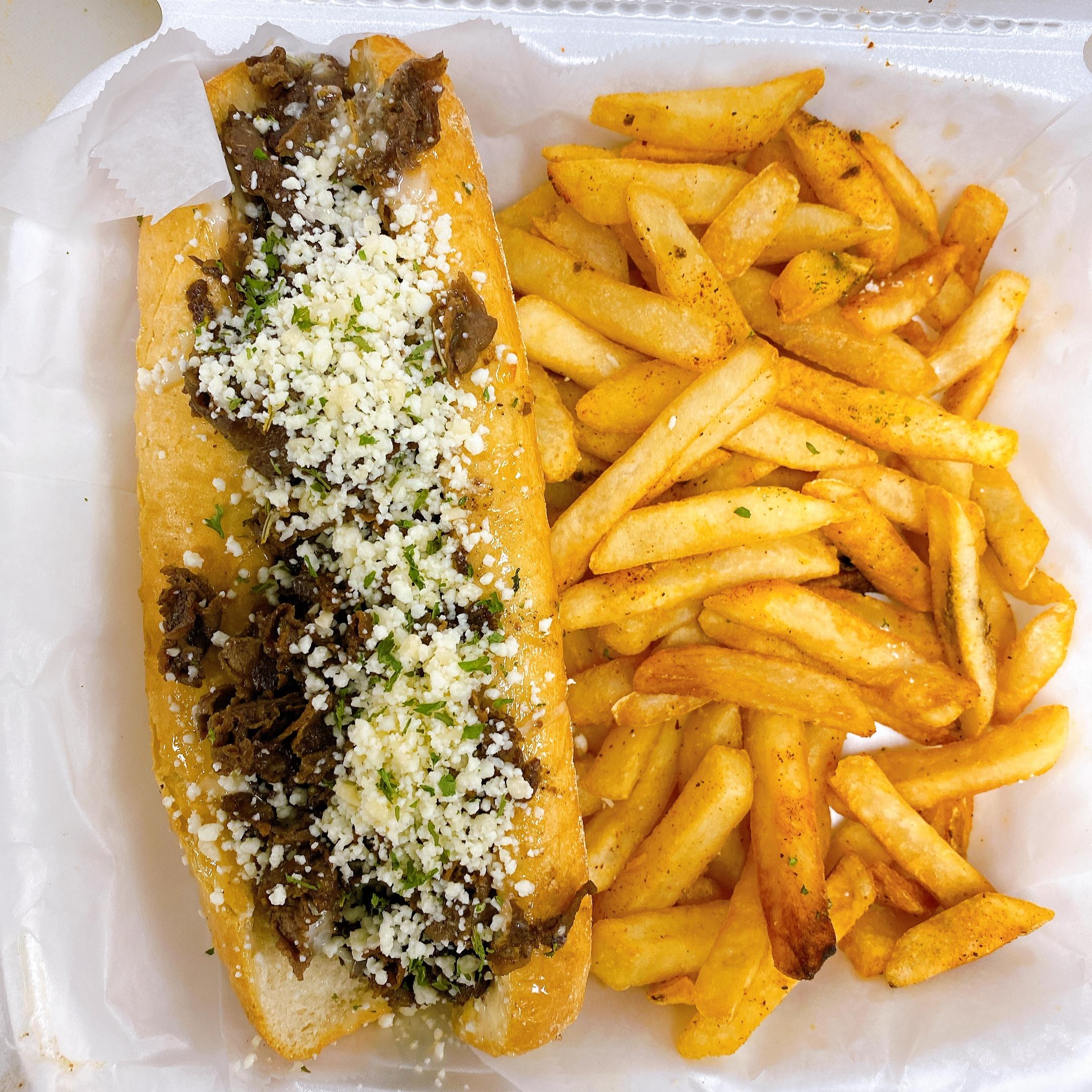 Order Cheese steak lunch combo 11-4 food online from Sauce The City store, Cleveland on bringmethat.com