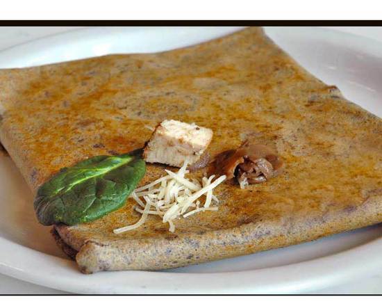 Order Mushrooms ＆ Rosemary Chicken Crepe with Swiss Cheese and Spinach food online from Crepeexpress store, Oakland on bringmethat.com