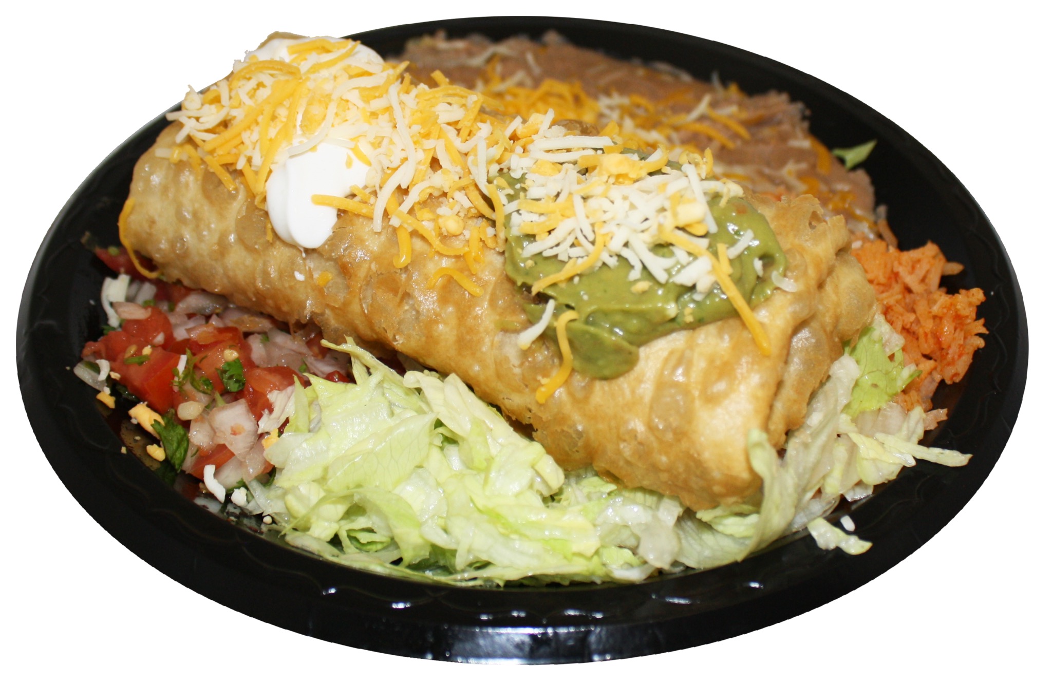 Order 16. Chimichanga Combination Plate food online from Mi Rico Burrito store, Midvale on bringmethat.com