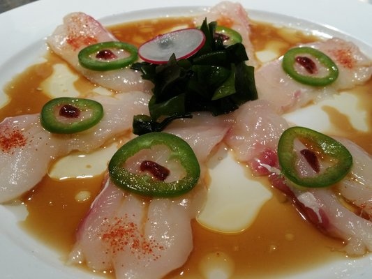 Order Hamachi Colombo Carpaccio food online from I Prive - Sushi Sake Spirits store, Burlingame on bringmethat.com