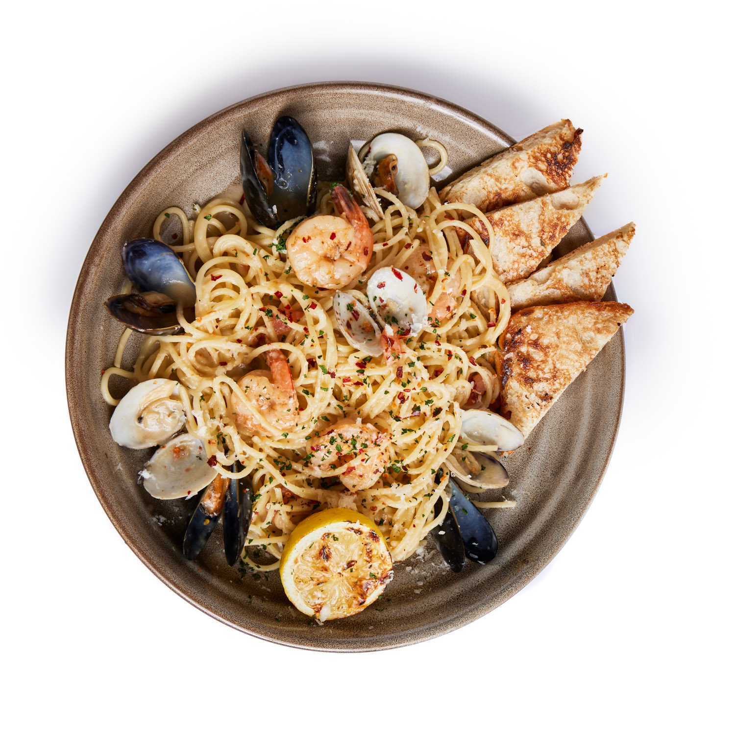 Order Seafood Pasta food online from Steins Beer Garden & Restaurant store, Mountain View on bringmethat.com