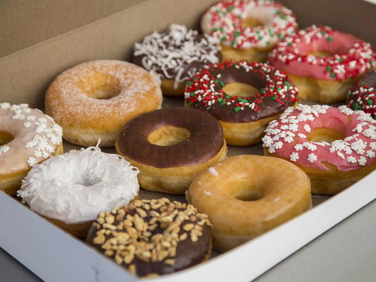 Order 1 Dozen Donuts food online from Donut Worry Coffee & Smoothies store, Mesa on bringmethat.com