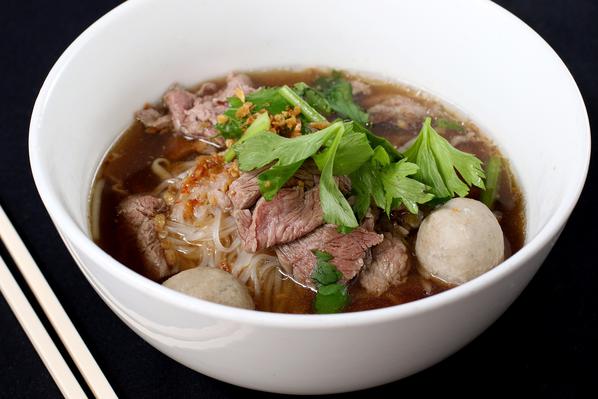Order Beef and Meatballs Noodle Soup food online from Lers Ros Thai Noodles store, San Francisco on bringmethat.com