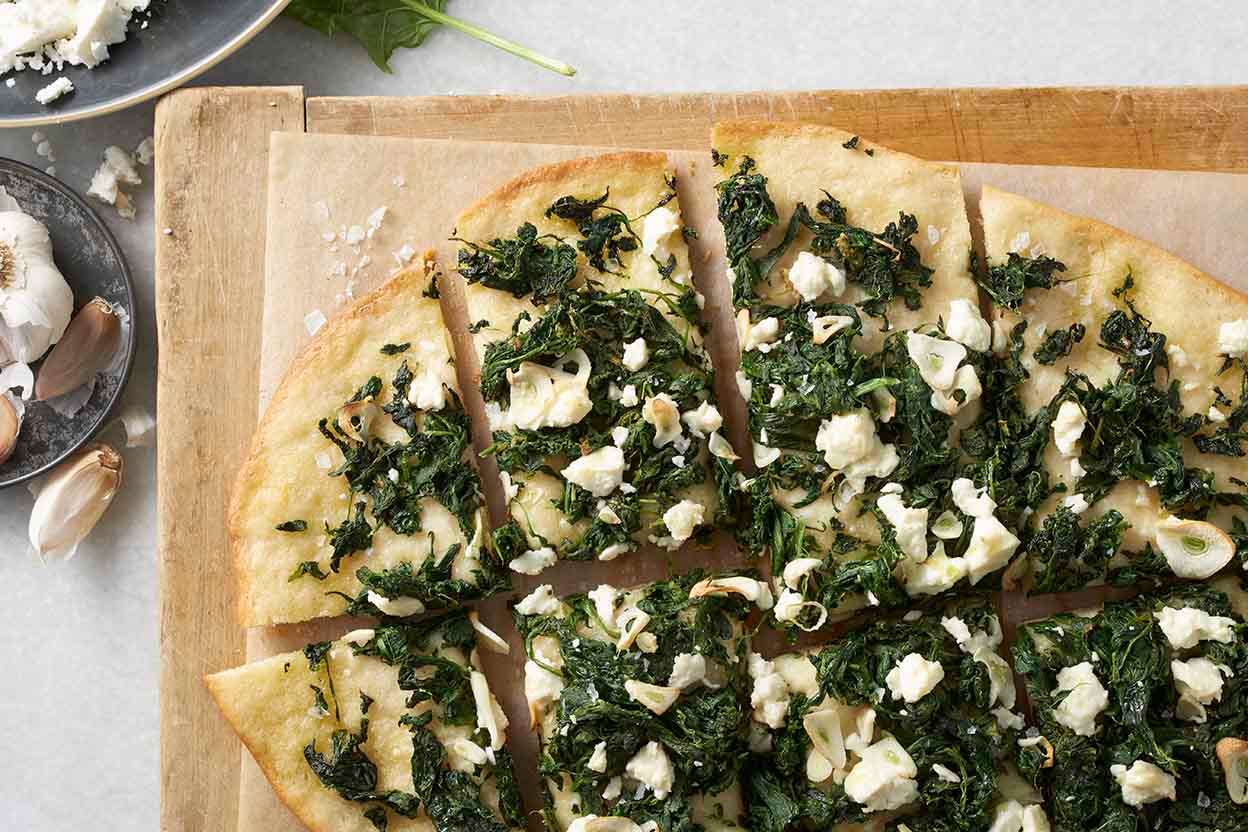Order Spinach Feta Pizza food online from Milano Pizza Callery store, Evans City on bringmethat.com