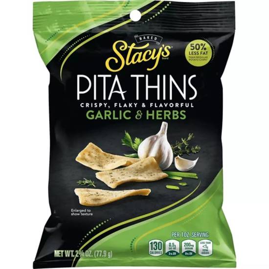Order Stacy's Pita Thins - Garlic & Herb food online from IV Deli Mart store, Goleta on bringmethat.com