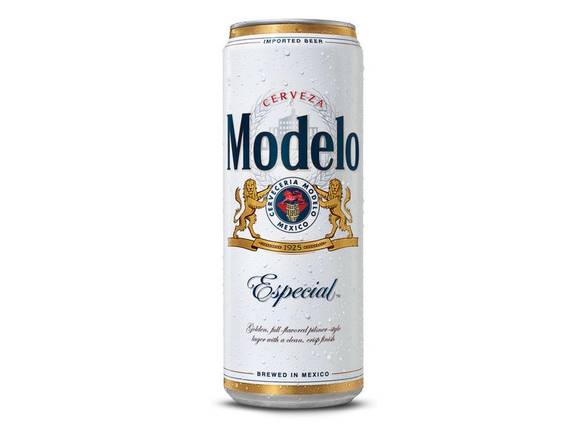 Order Modelo Especial Lager Mexican Beer - 12x 24oz Cans food online from Bin Bucks Liquor store, Costa Mesa on bringmethat.com