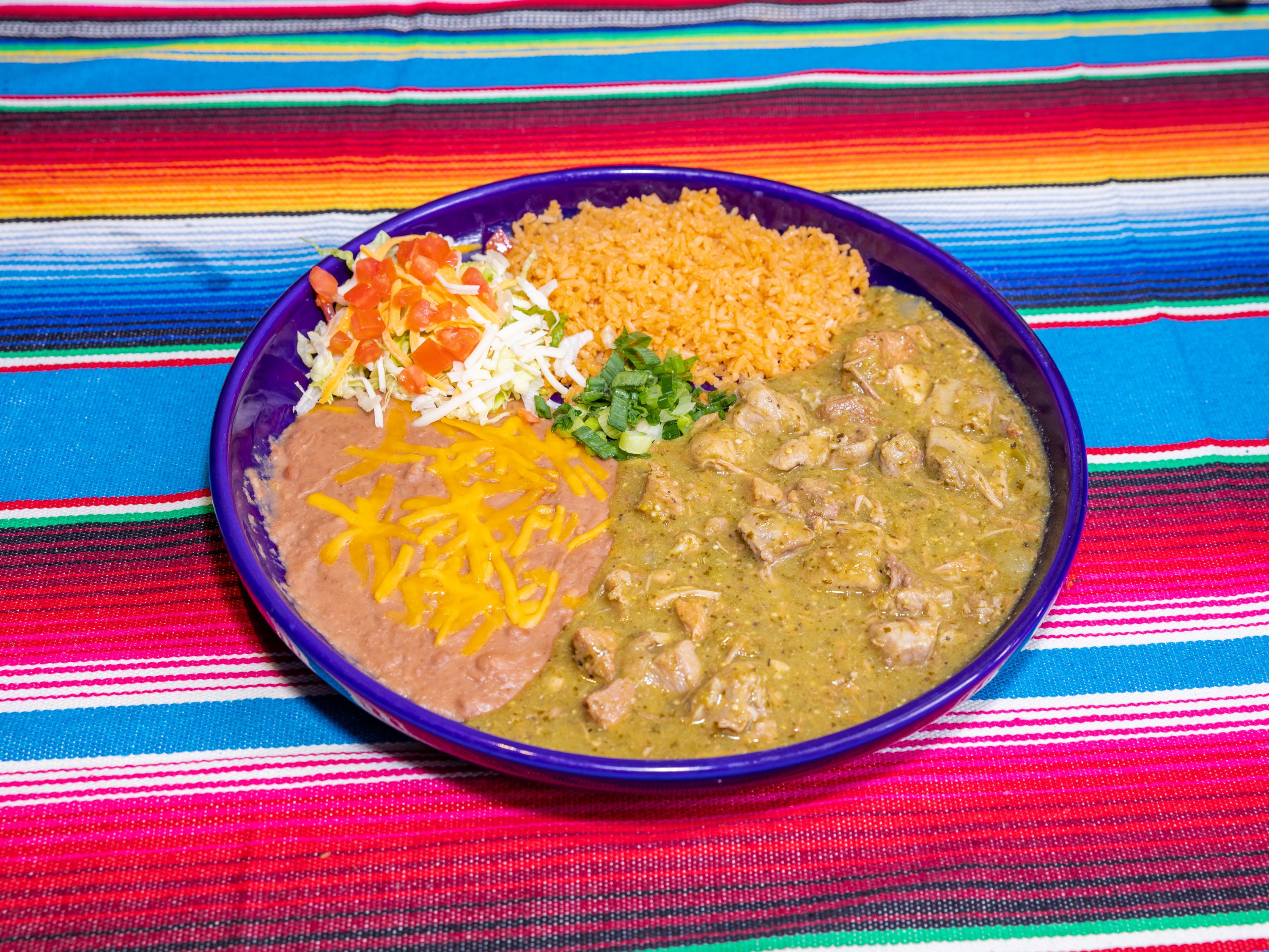 Order Chile Verde food online from R Vida Cantina store, Citrus Heights on bringmethat.com