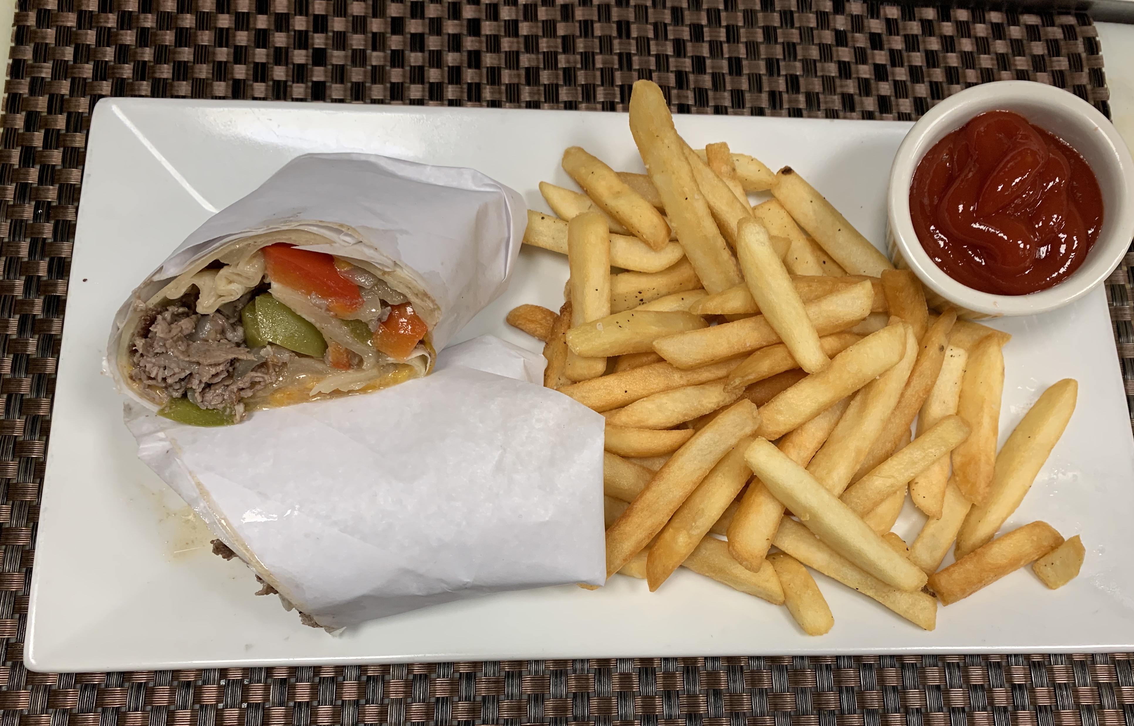 Order Philly Cheese Steak Wrap food online from Casa Mia store, Yonkers on bringmethat.com