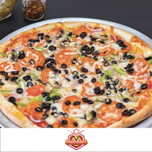 Order Veggie Pizza food online from Pizza Works store, New Britain on bringmethat.com