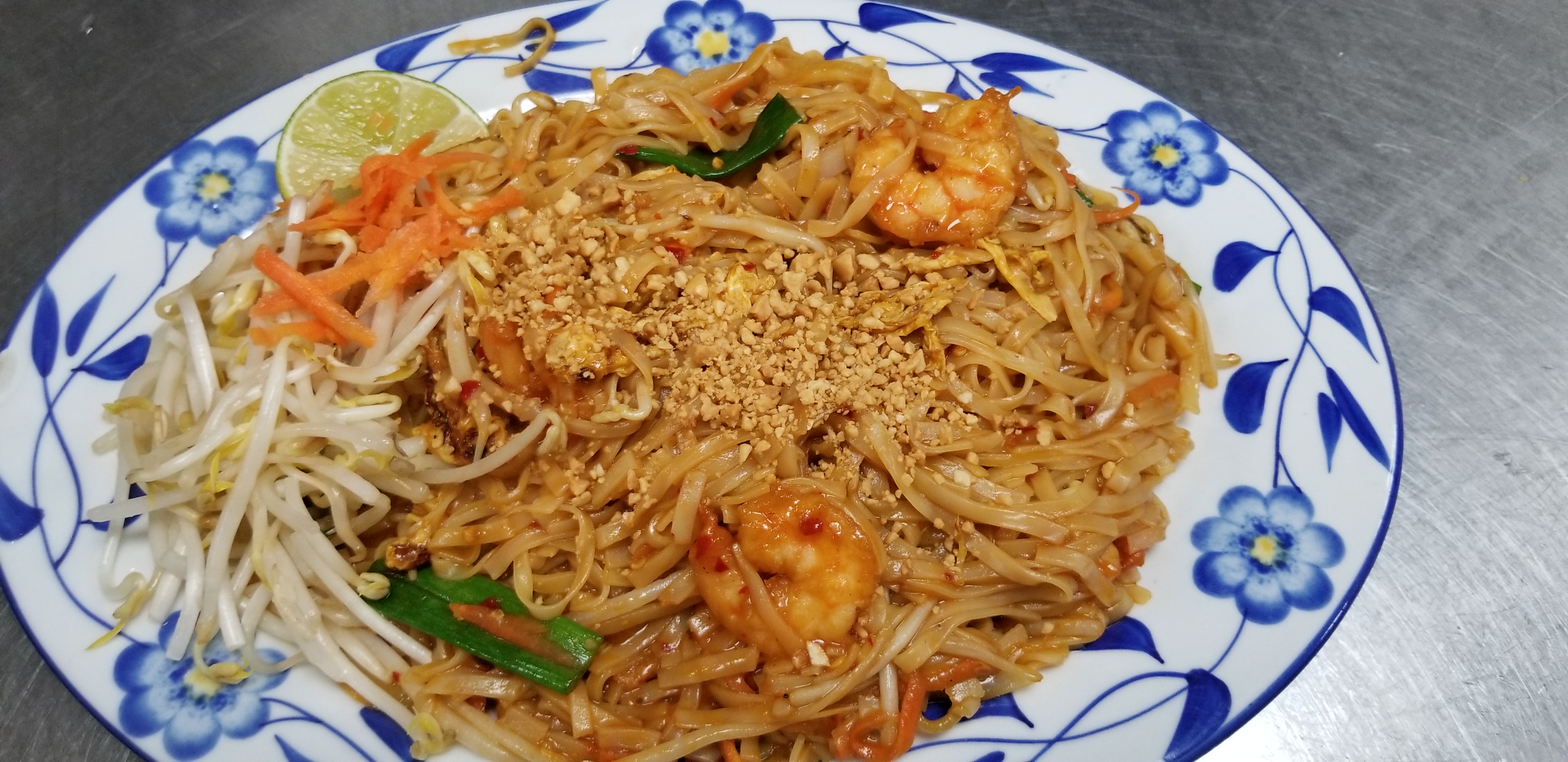 Order 39. Pad Thai Shrimp or Beef food online from Cyclo Restaurant store, Austin on bringmethat.com