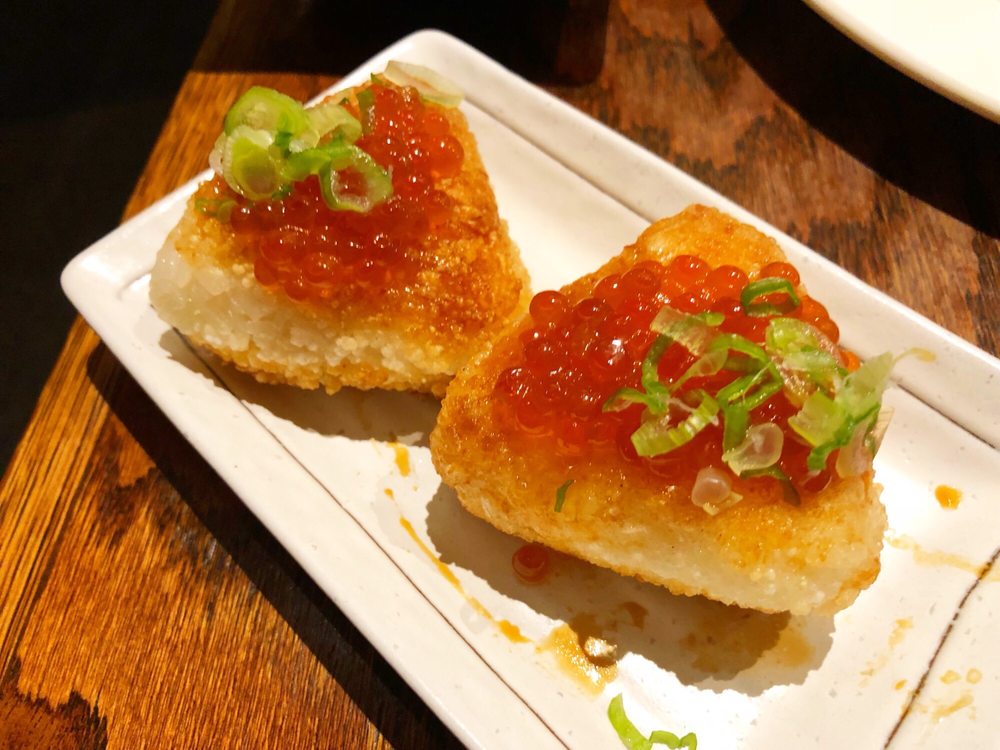 Order YAKI ONIGIRI Crispy Rice Balls food online from Gochi Japanese Fusion Tapas store, Cupertino on bringmethat.com