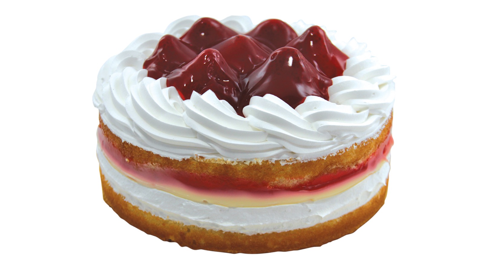 Order Strawberry Boston Crème Pie, 8 inch food online from Lucky California store, Pinole on bringmethat.com