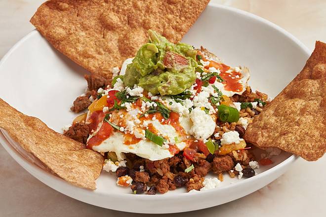 Order Organic Bison Huevos Rancheros  food online from Silver Diner store, Cherry Hill on bringmethat.com